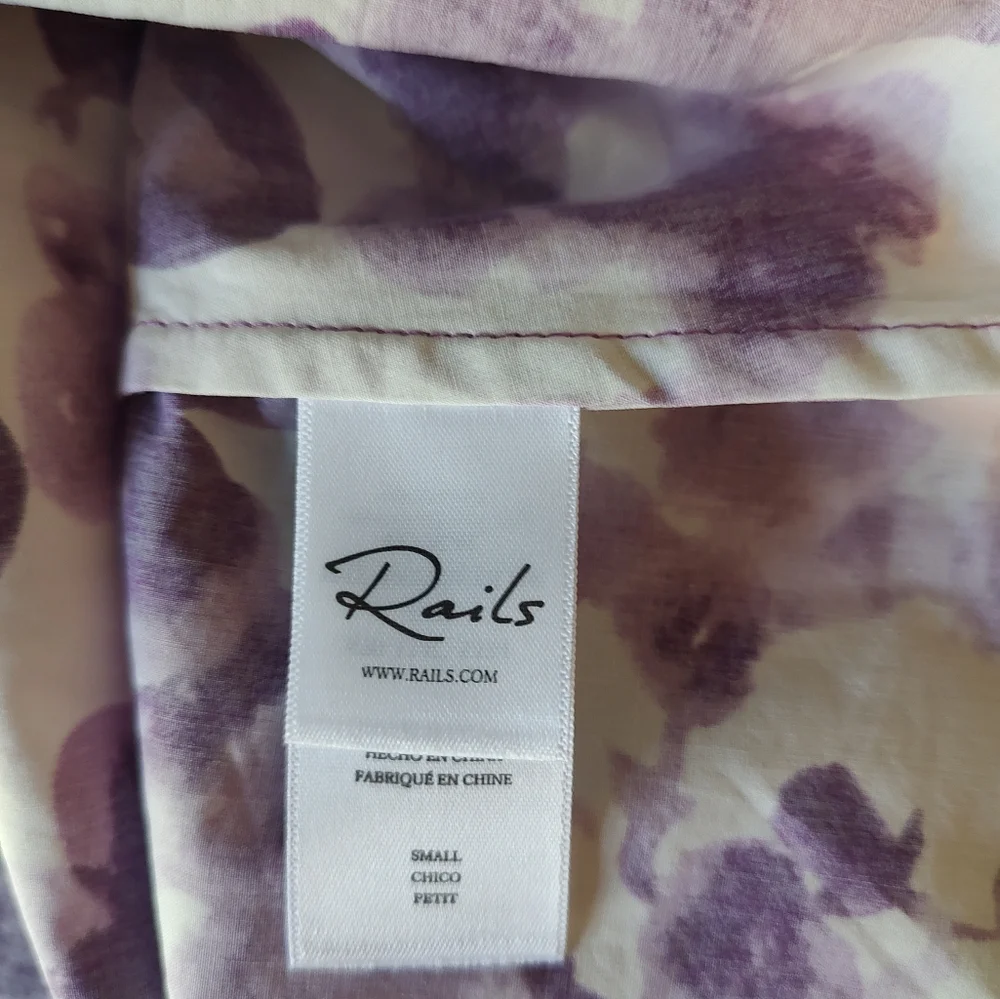Rails Fay Iris Watercolor Floral Mini Dress Purple White Size S